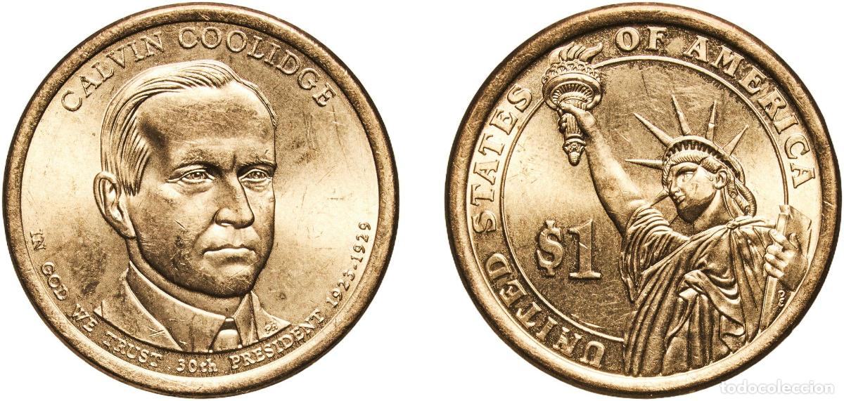 Monedas antiguas de Am&eacute;rica: United States Federal republic 2014 P 1 Dollar (Calvin Coolidge) Manganese brass clad copper Philad