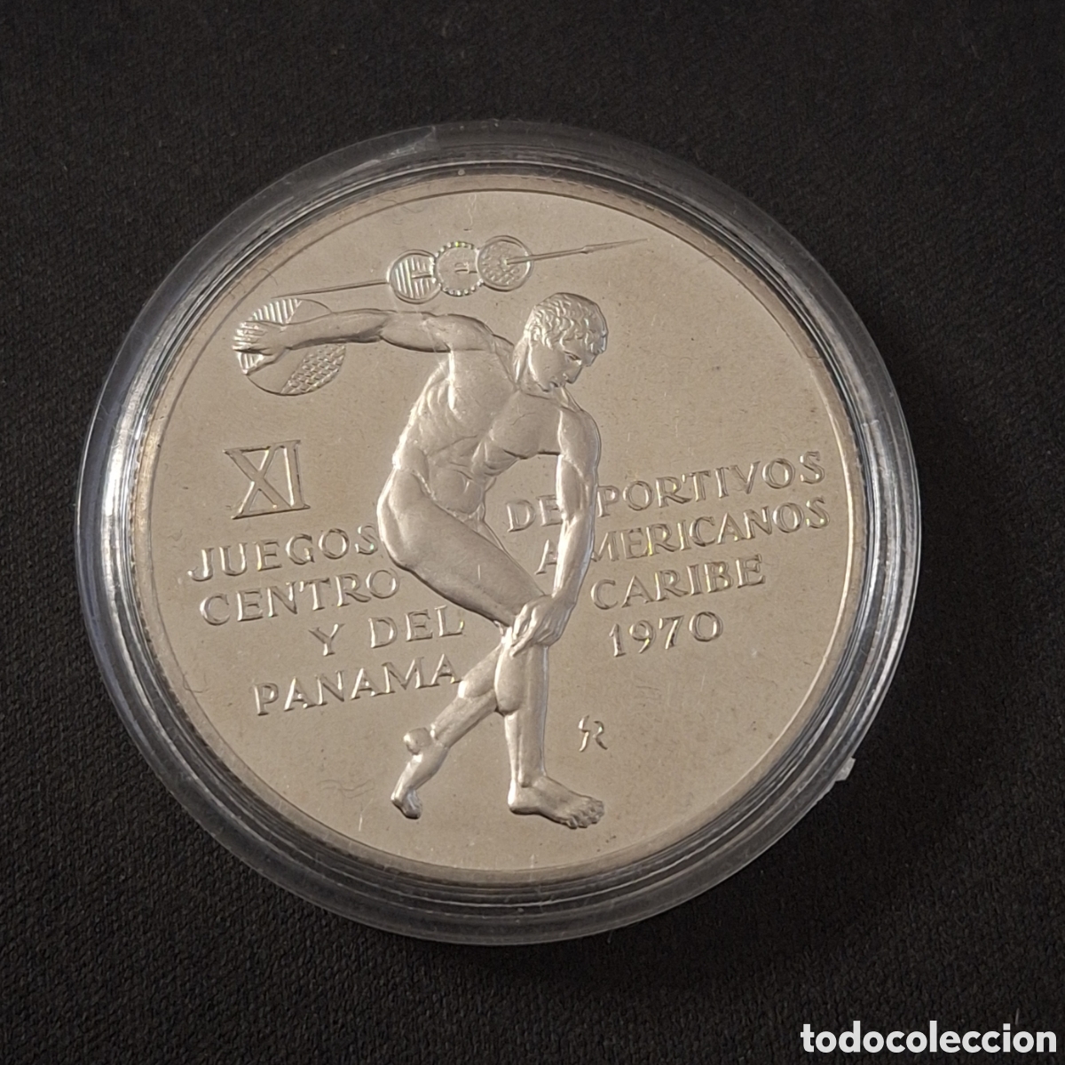 Monedas antiguas de Am&eacute;rica: Moneda de plata 5 Balboas 1970