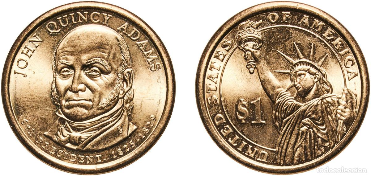 Monedas antiguas de Am&eacute;rica: United States Federal republic 2008 D 1 Dollar (John Quincy Adams) Manganese brass clad copper Denv