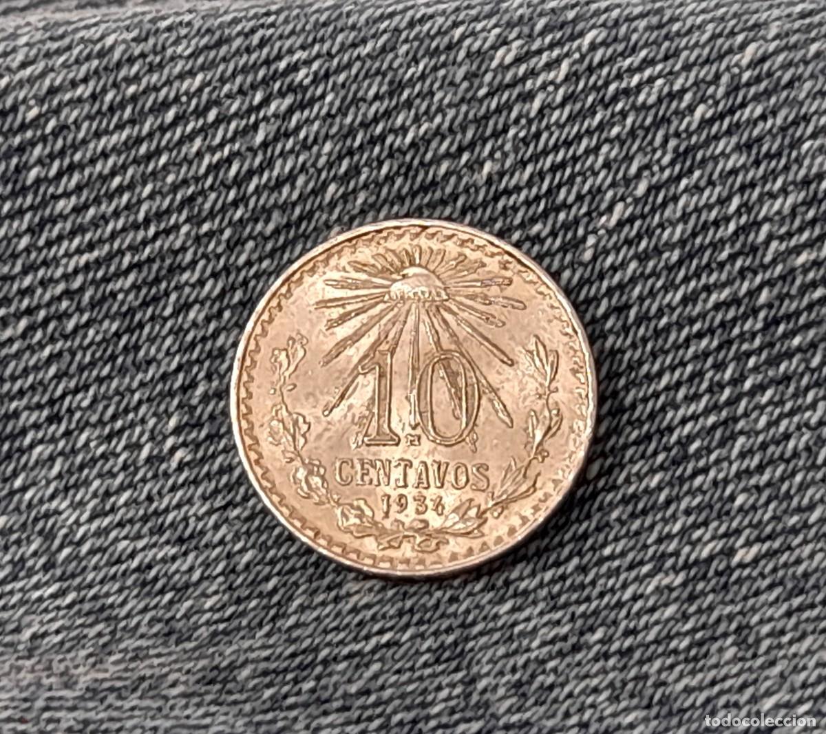 Alte M&uuml;nzen aus Amerika: Mexico, 10 Centavos 1934