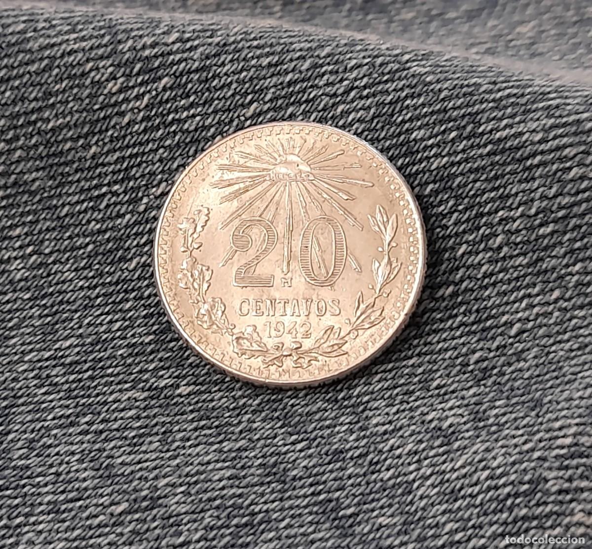 Alte M&uuml;nzen aus Amerika: Mexico, 20 Centavos 1942