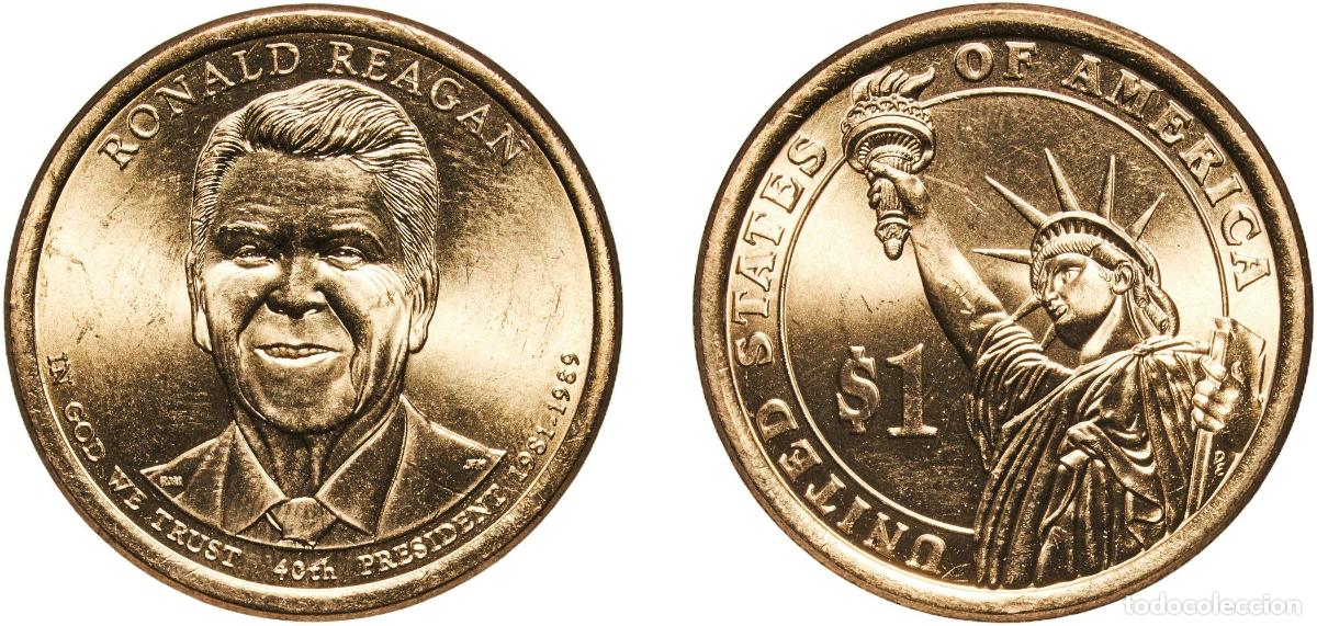 Monedas antiguas de Am&eacute;rica: United States Federal republic 2016 P 1 Dollar (Ronald Reagan) Manganese brass clad copper Philadel