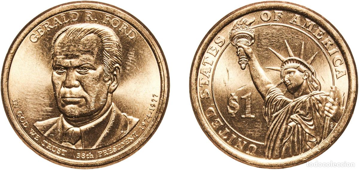 Monedas antiguas de Am&eacute;rica: United States Federal republic 2016 P 1 Dollar (Gerald R. Ford) Manganese brass clad copper Philade