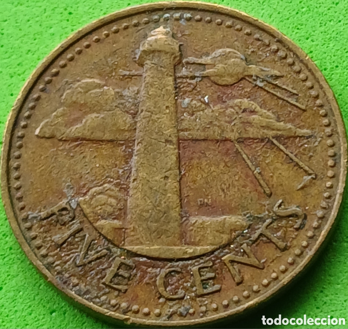 Monedas antiguas de Am&eacute;rica: Barbados 5 cents 1979 km#11 sin marca de ceca