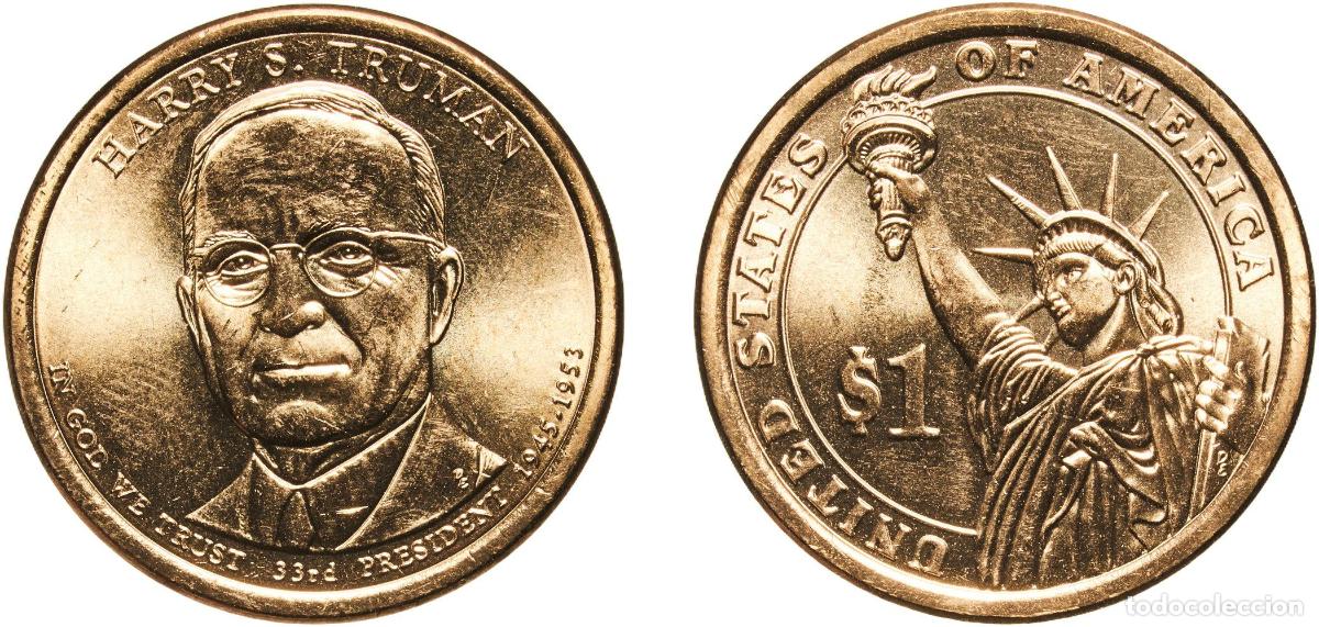 Monedas antiguas de Am&eacute;rica: United States Federal republic 2015 D 1 Dollar (Harry S. Truman) Manganese brass clad copper Denver
