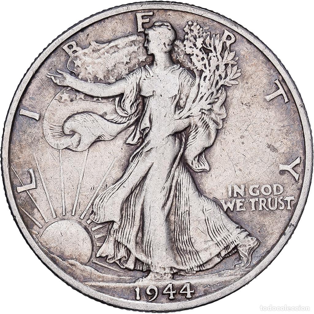 Monedas antiguas de Am&eacute;rica: [#1167679] Estados Unidos, Half Dollar, Walking Liberty, 1944, Denver, Plata, BC+, KM:142