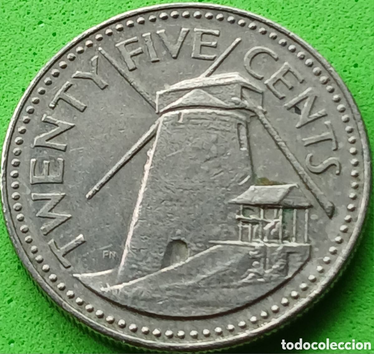 Monedas antiguas de Am&eacute;rica: Barbados 25 cents 1987 km#13