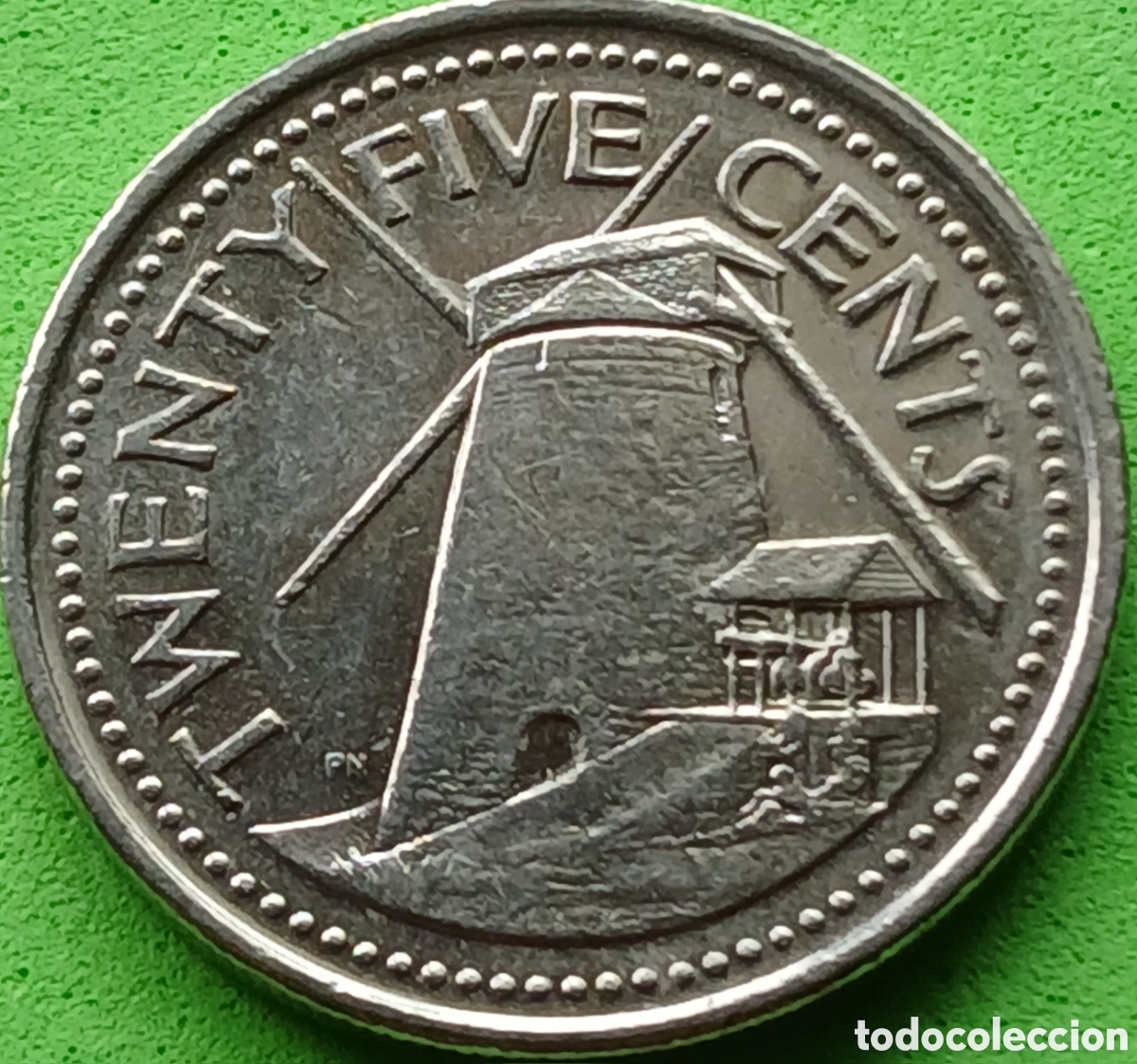 Monedas antiguas de Am&eacute;rica: Barbados 25 cents 2007 km#13a poco com&uacute;n