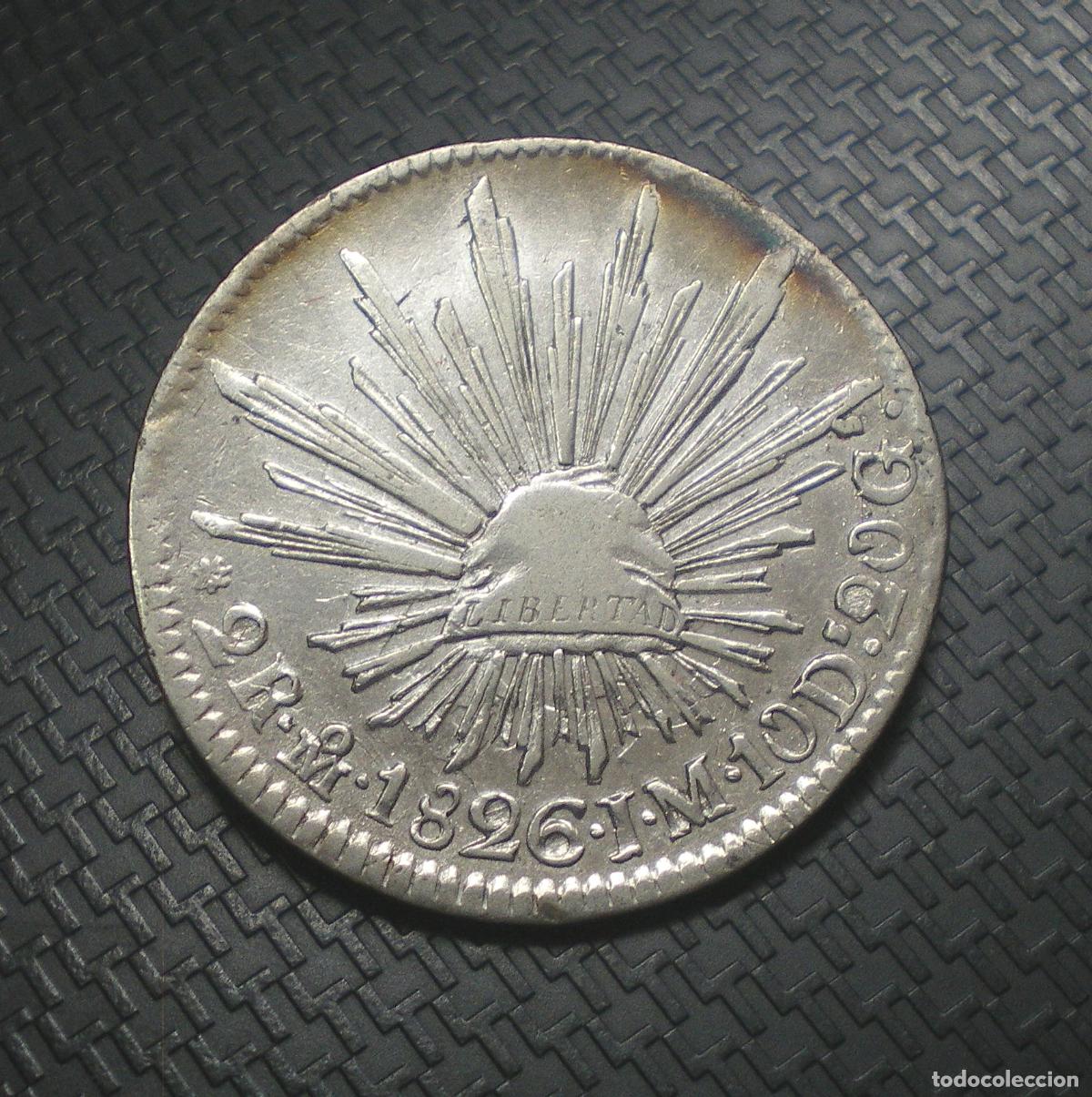 Monedas antiguas de Am&eacute;rica: MEXICO - 2 REALES de PLATA 1826 - BRILLO ORIGINAL