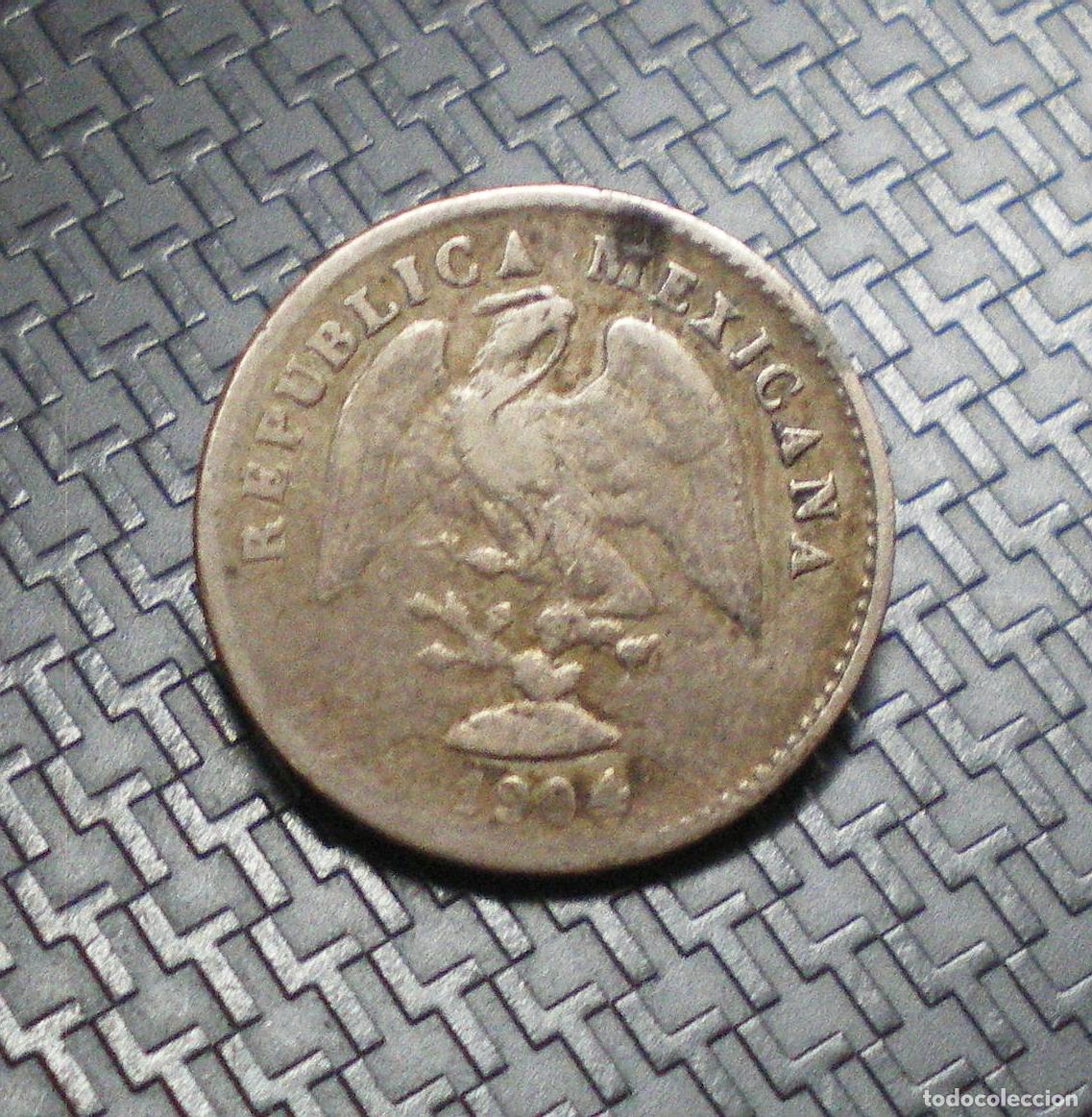 Monedas antiguas de Am&eacute;rica: MEXICO - 5 CENTAVOS de PLATA 1904 - BONITA PATINA