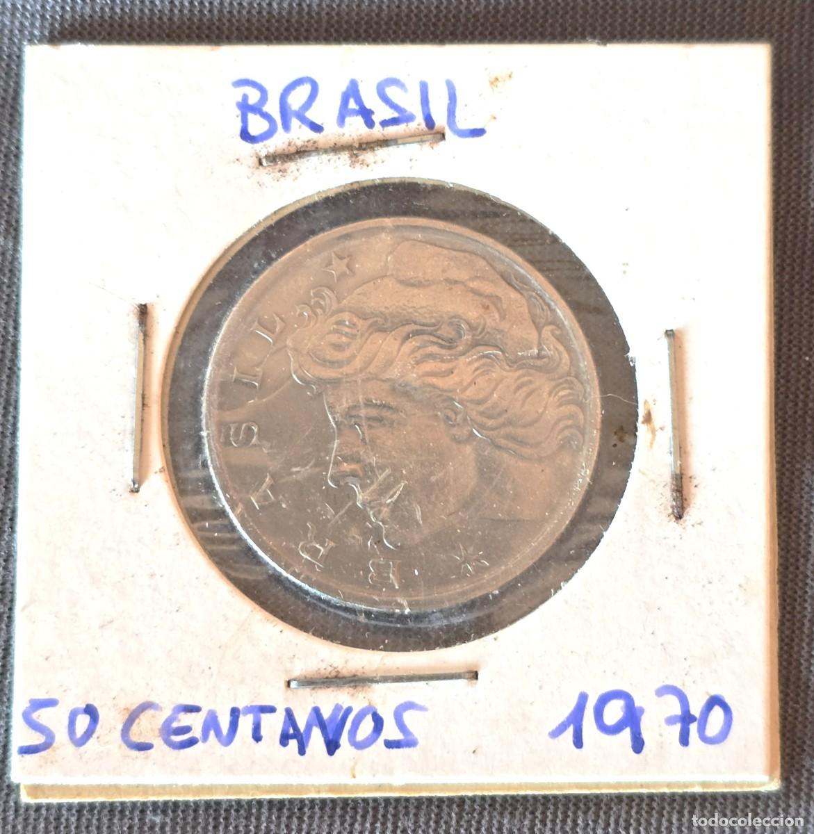 Monedas antiguas de Am&eacute;rica: MONEDA DE BRASIL 1970 - 50 CENTAVOS - MONEDA ENCARTONADA