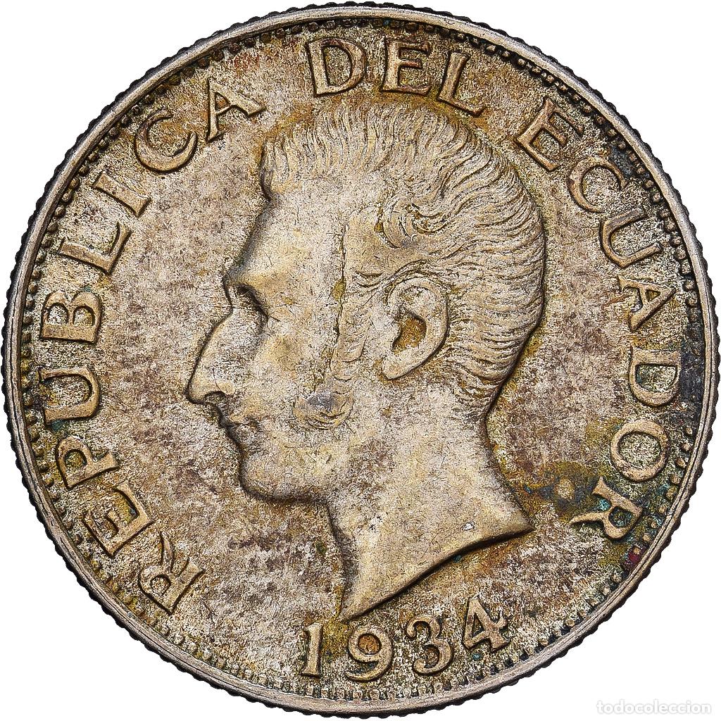 Monedas antiguas de Am&eacute;rica: [#1167795] Ecuador, Sucre, Un, 1934, Philadelphia, Plata, BC+, KM:72