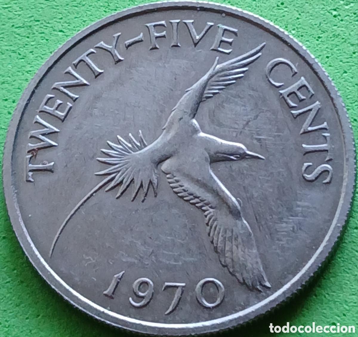 Monedas antiguas de Am&eacute;rica: Bermudas 25 cents 1970 km#18