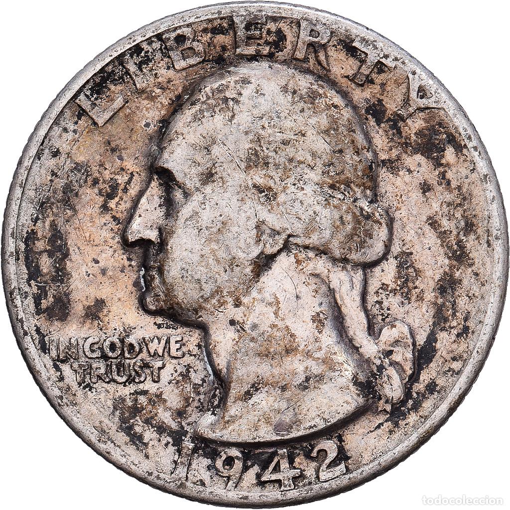 Monedas antiguas de Am&eacute;rica: [#1167826] Estados Unidos, Quarter, Washington, 1942, Philadelphia, Plata, MBC+, KM:164
