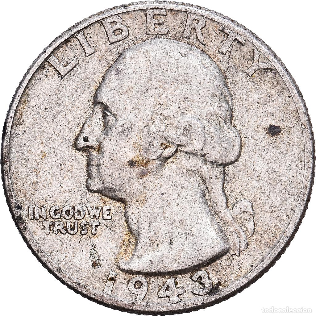 Monedas antiguas de Am&eacute;rica: [#1167828] Estados Unidos, Quarter, Washington, 1943, Philadelphia, Plata, BC+, KM:164