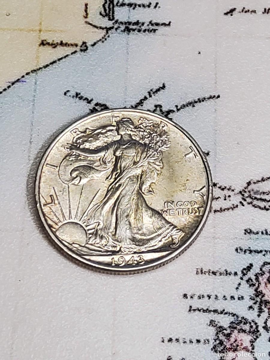 Monedas antiguas de Am&eacute;rica: 1/2 D&Oacute;LAR DE PLATA de ESTADOS UNIDOS DEL A&Ntilde;O 1943.SIN CIRCULAR.LUJO.