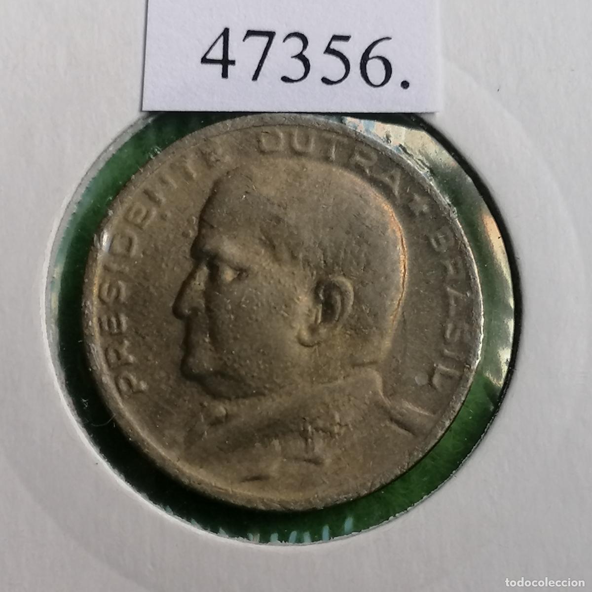 Monedas antiguas de Am&eacute;rica: Brasil 50 centavos 1953, presidente Dutra, c&eacute;ntimos