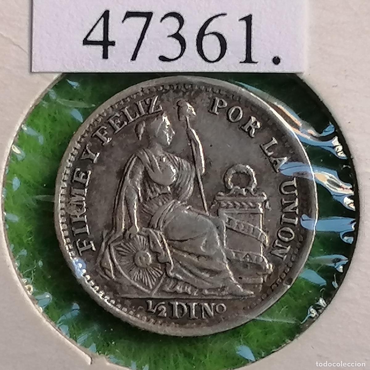 Monedas antiguas de Am&eacute;rica: Per&uacute;, 1/2 Dinero, Plata, 1905 JF Lima