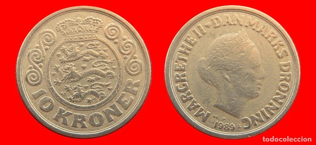 Monedas antiguas de Am&eacute;rica: 10 CORONAS 1989 DINAMARCA-151207