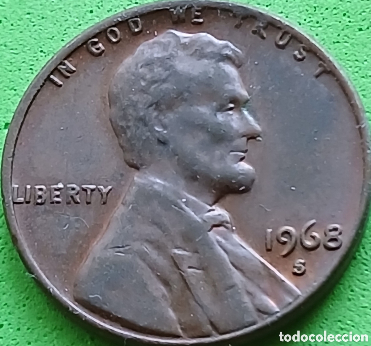 Monedas antiguas de Am&eacute;rica: USA one cent 1968 S km#201