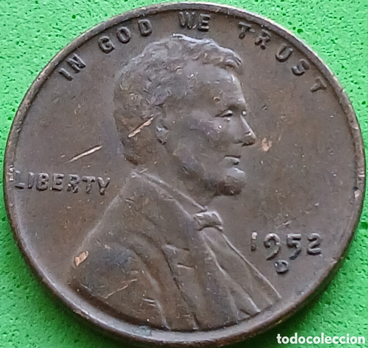 Monedas antiguas de Am&eacute;rica: USA one cent 1952 D km#132
