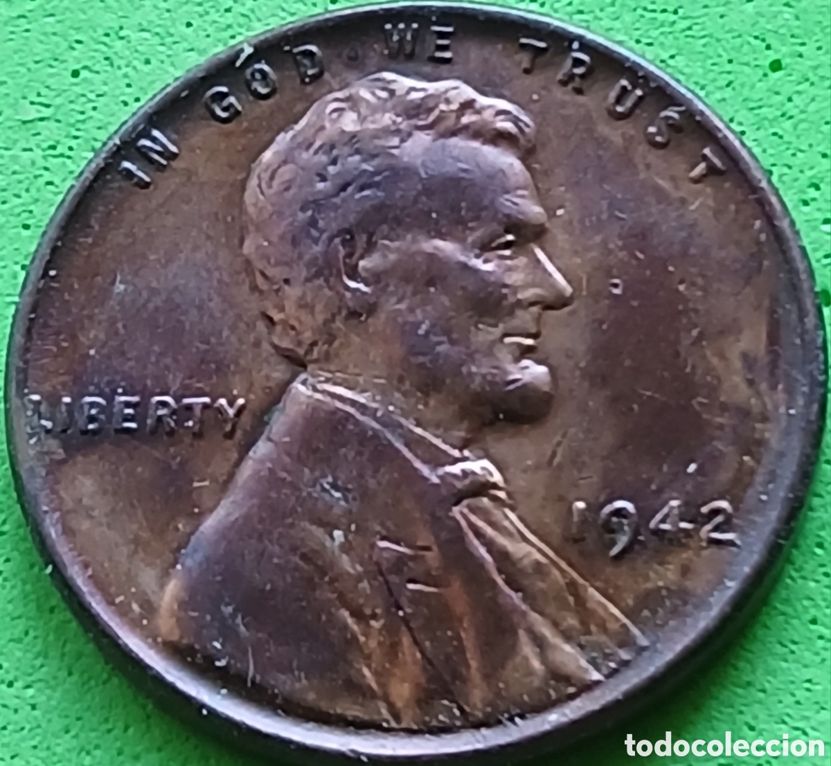 Monedas antiguas de Am&eacute;rica: USA one cent 1942 km#132 sin marca de ceca