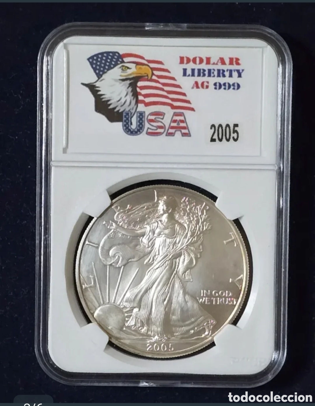Monedas antiguas de Am&eacute;rica: EEUU Dolar de Plata 2005 Onza 999 SC.