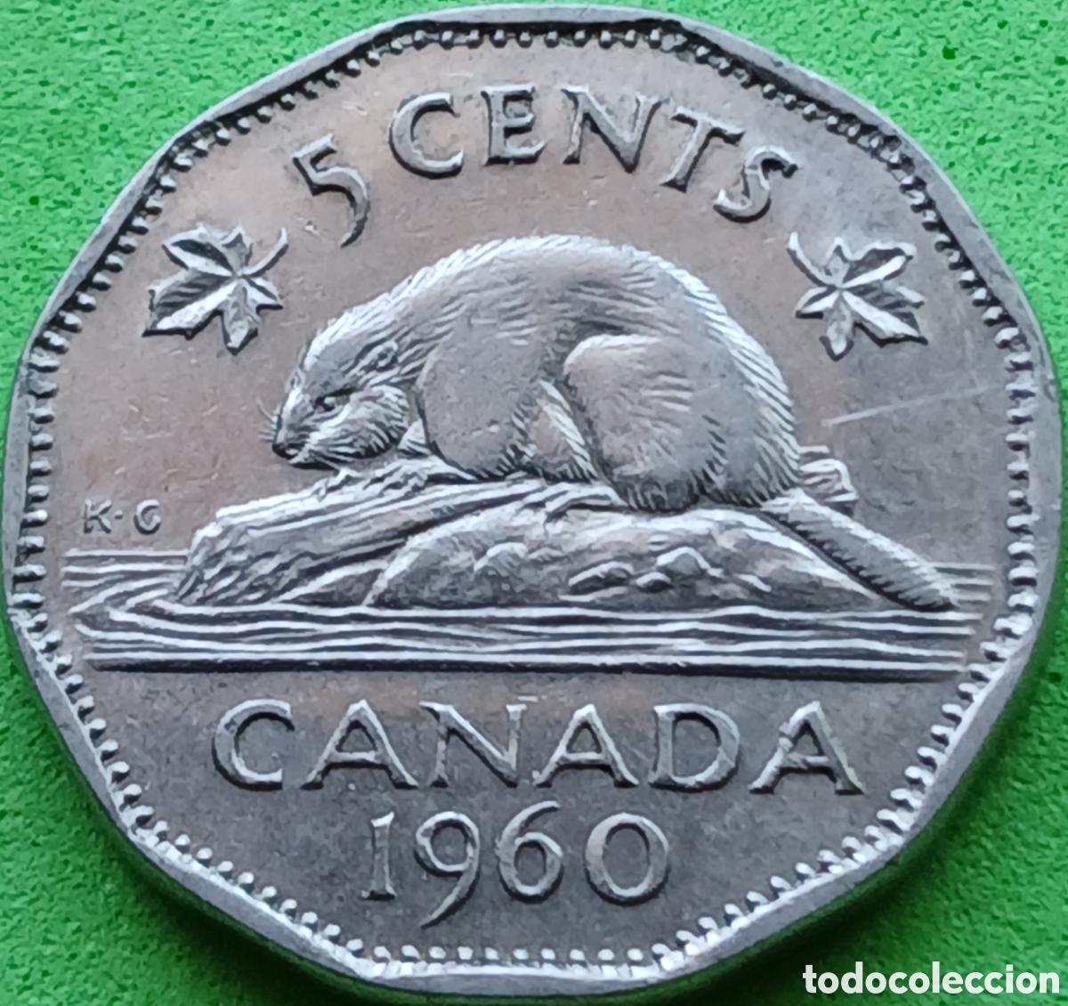 Monedas antiguas de Am&eacute;rica: Canad&aacute; 5 cents 1960 km#50a