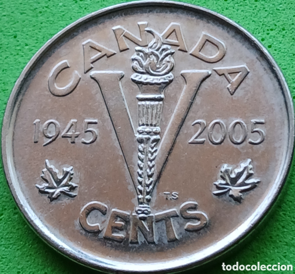 Monedas antiguas de Am&eacute;rica: Canad&aacute; 5 cents 2005 km#627 Segunda Guerra Mundial