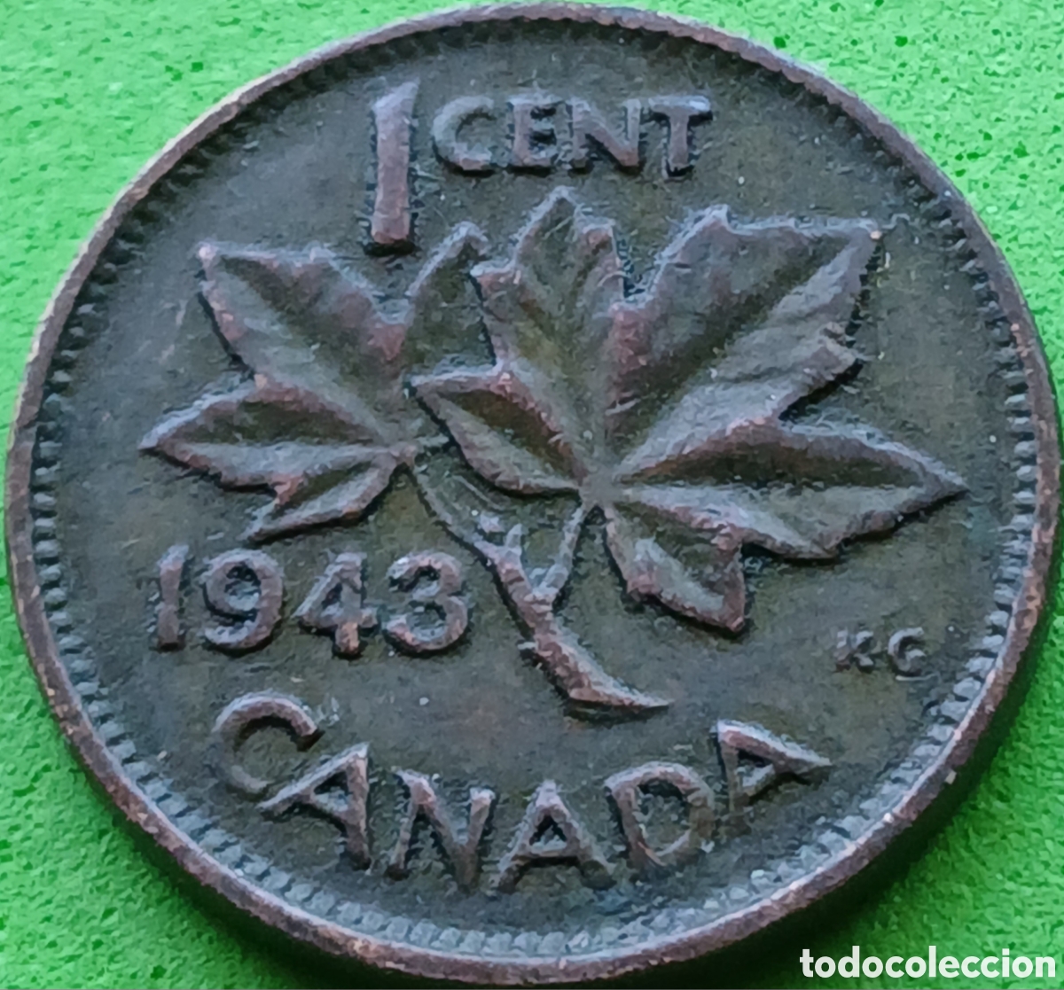 Monedas antiguas de Am&eacute;rica: Canad&aacute; 1 cent 1943 km#32