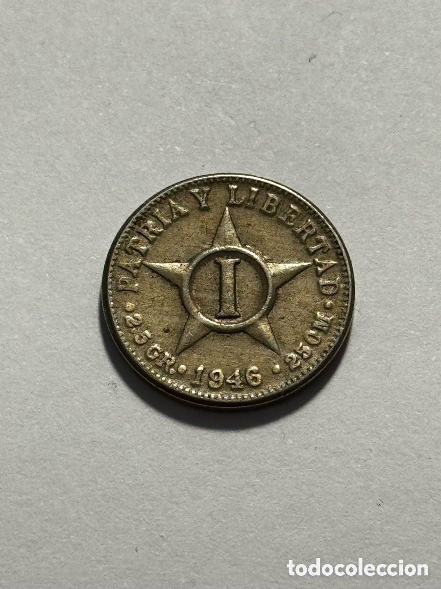 Moedas antigas da Am&eacute;rica: Moneda 1 centavo 1946 Cuba