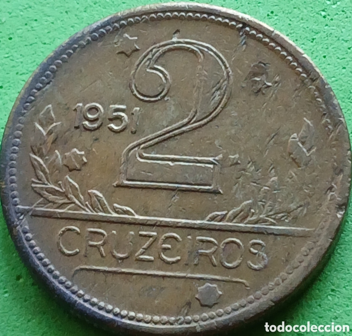 Monedas antiguas de Am&eacute;rica: Brasil 2 cruzeiros 1951 km#559