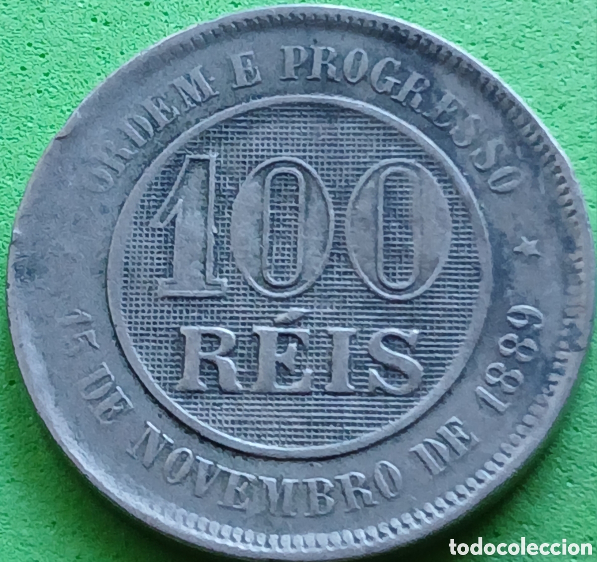 Monedas antiguas de Am&eacute;rica: Brasil 100 reis 1889 km#492