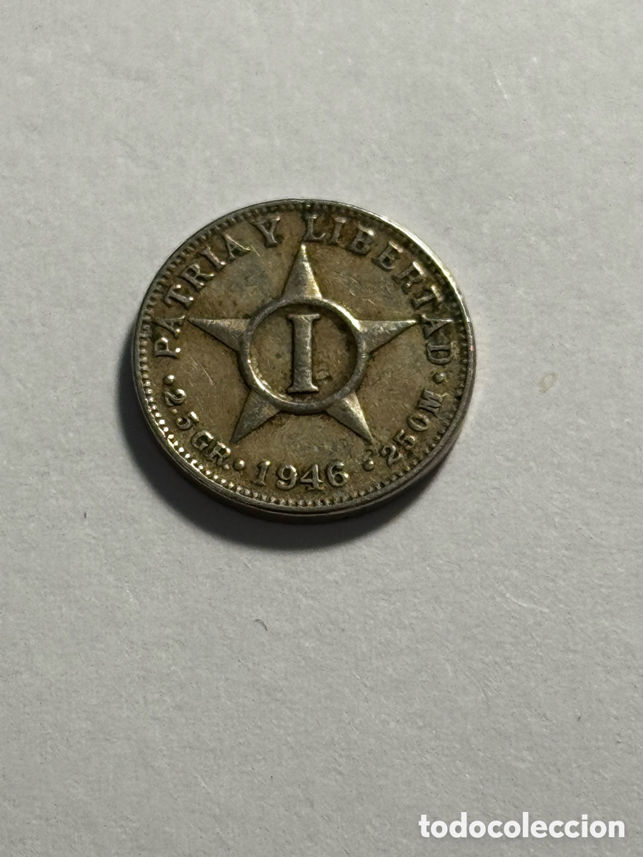 Moedas antigas da Am&eacute;rica: Moneda de 1 peso 1946 Cuba