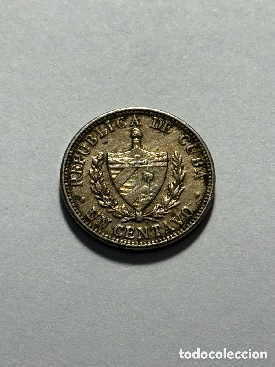Monedas antiguas de Am&eacute;rica: Moneda de 1 centavo 1946 Cuba - Foto 2