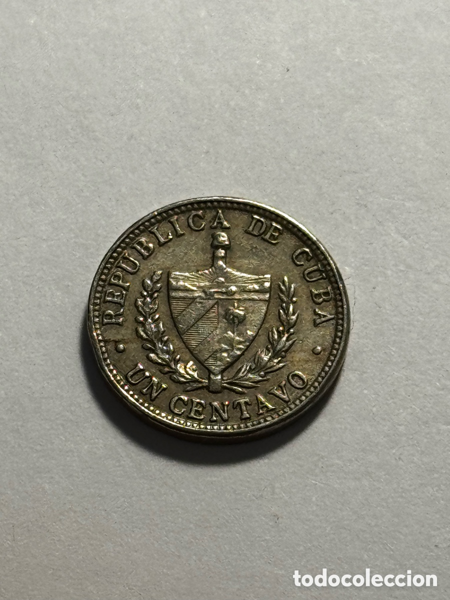 Monedas antiguas de Am&eacute;rica: Moneda de 1 centavo 1946 Cuba - Foto 2