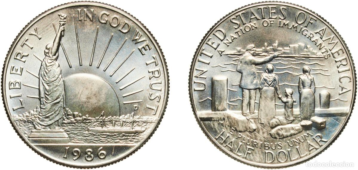 Monedas antiguas de Am&eacute;rica: United States Federal republic 1986 D &frac12; Dollar (Statue of Liberty) Copper-nickel clad copper Denver