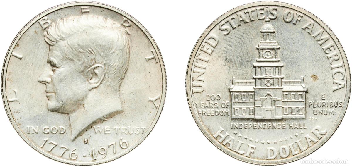 Monedas antiguas de Am&eacute;rica: United States Federal republic 1976 S &frac12; Dollar &rdquo;Kennedy Half Dollar&rdquo; (Bicentennial, Silver Issue) B