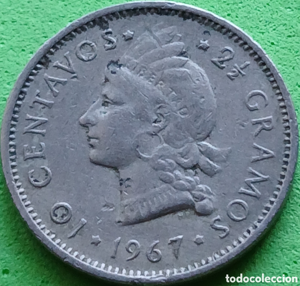 Monedas antiguas de Am&eacute;rica: Rep&uacute;blica Dominicana 10 centavos 1967 km#19a