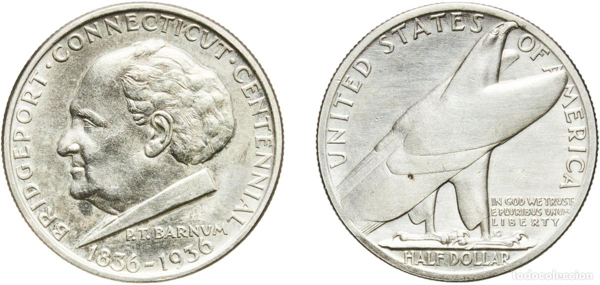 Monedas antiguas de Am&eacute;rica: United States Federal republic 1936 &frac12; Dollar (Bridgeport) Silver (.900) Philadelphia Mint (25015) 1