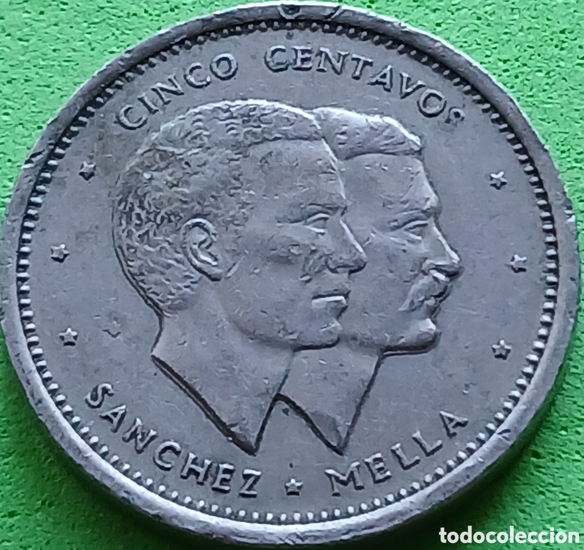 Monedas antiguas de Am&eacute;rica: Rep&uacute;blica Dominicana 5 centavos 1987 km#59 poco com&uacute;n, Reino unido, ceca de Llantrisant