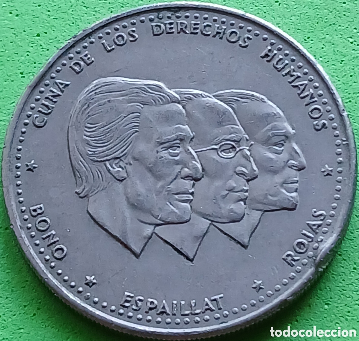 Monedas antiguas de Am&eacute;rica: Rep&uacute;blica Dominicana medio peso 1987 km#62 poco com&uacute;n, Reino Unido-ceca Llantrisant