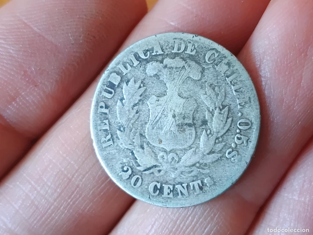 Monedas antiguas de Am&eacute;rica: Chile. 20 centavos de plata de 1879 - Foto 2