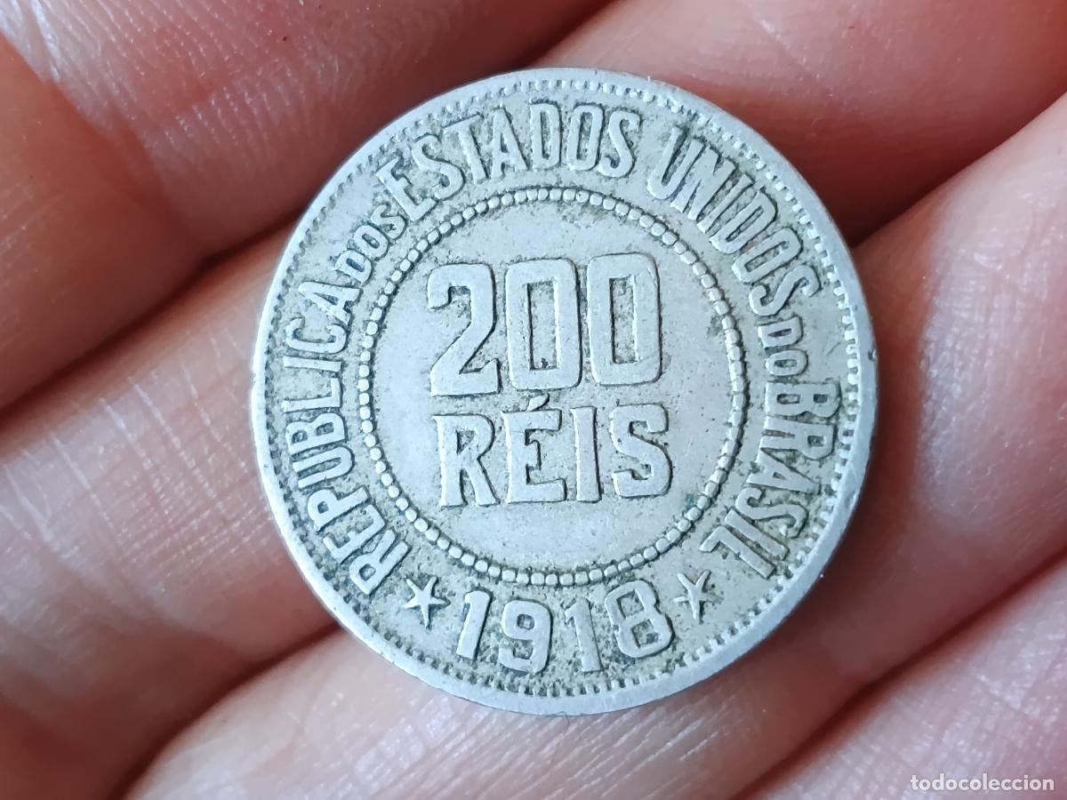 Monedas antiguas de Am&eacute;rica: Brasil : 200 Reis 1918 MBC