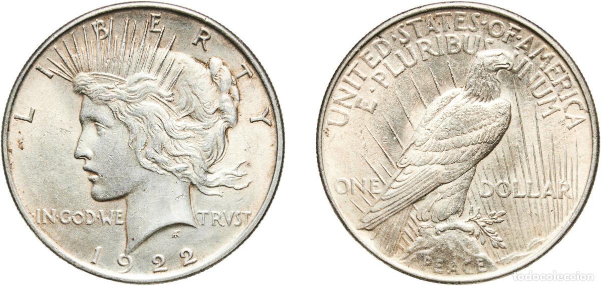 Monedas antiguas de Am&eacute;rica: United States Federal republic 1922 1 Dollar &rdquo;Peace Dollar&rdquo; Silver (.900) Philadelphia Mint (517370