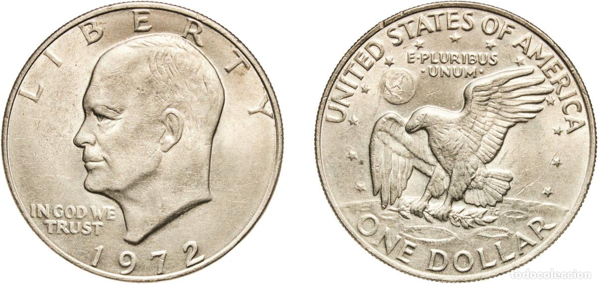 Monedas antiguas de Am&eacute;rica: United States Federal republic 1972 1 Dollar &rdquo;Eisenhower Dollar&rdquo; Copper-nickel clad copper Philadel