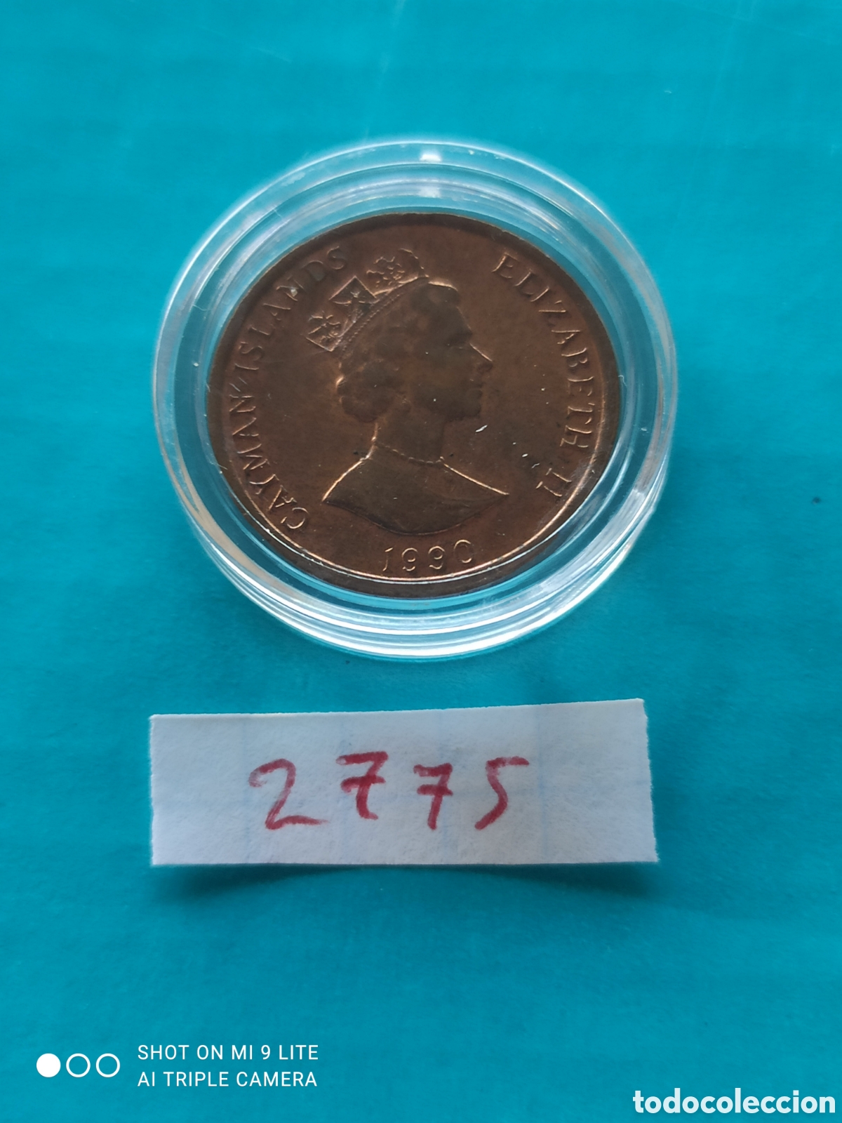 Monedas antiguas de Am&eacute;rica: 1 c&eacute;ntimo islas Caim&aacute;n a&ntilde;o 1990