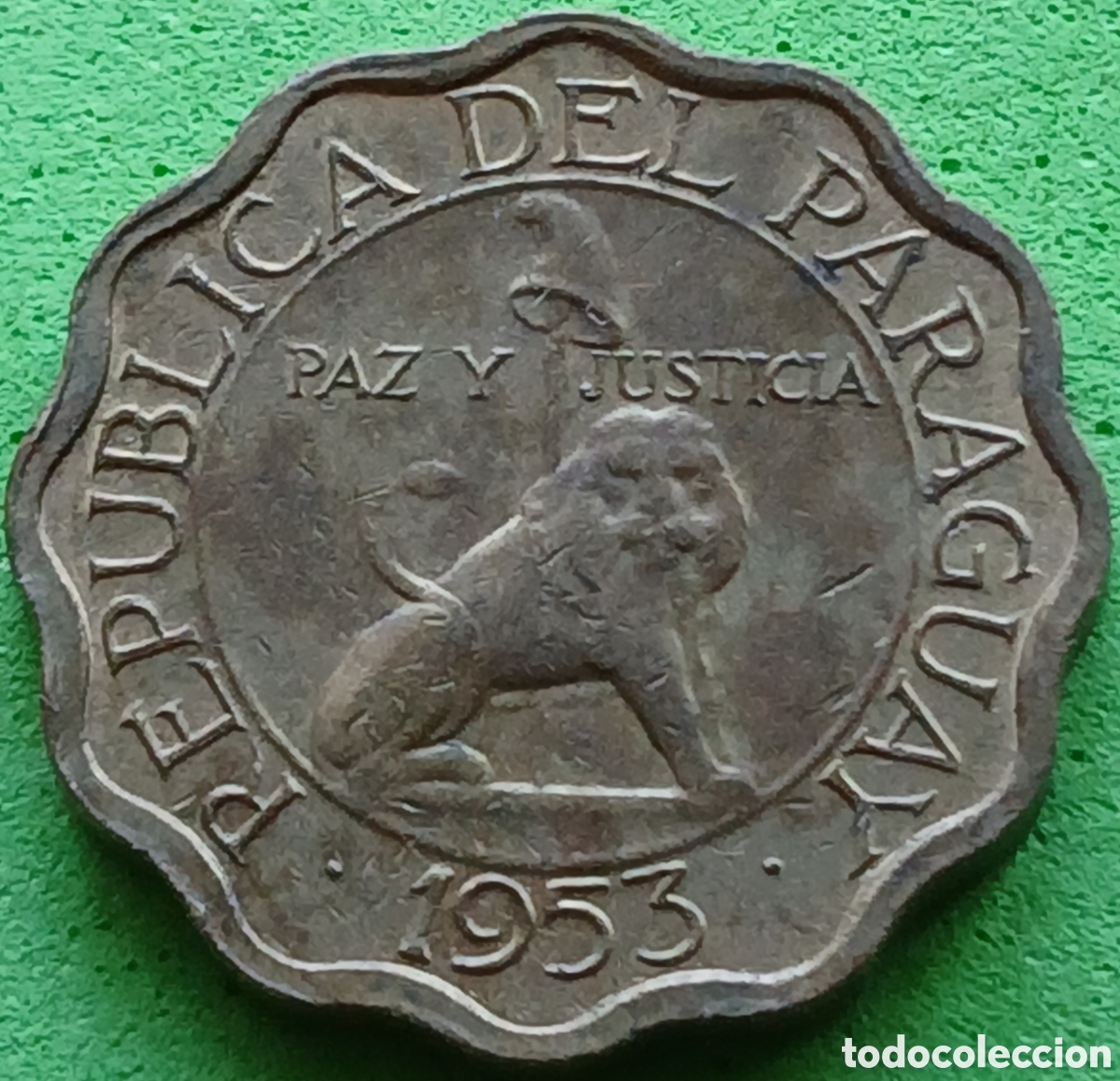 Monedas antiguas de Am&eacute;rica: Paraguay 10 c&eacute;ntimos 1953 km#25