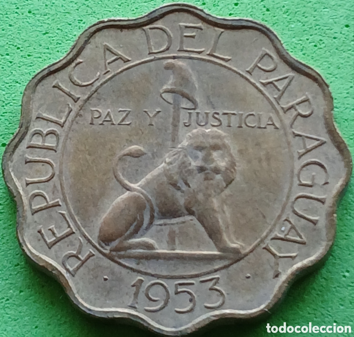 Monedas antiguas de Am&eacute;rica: Paraguay 50 c&eacute;ntimos 1953 km#28