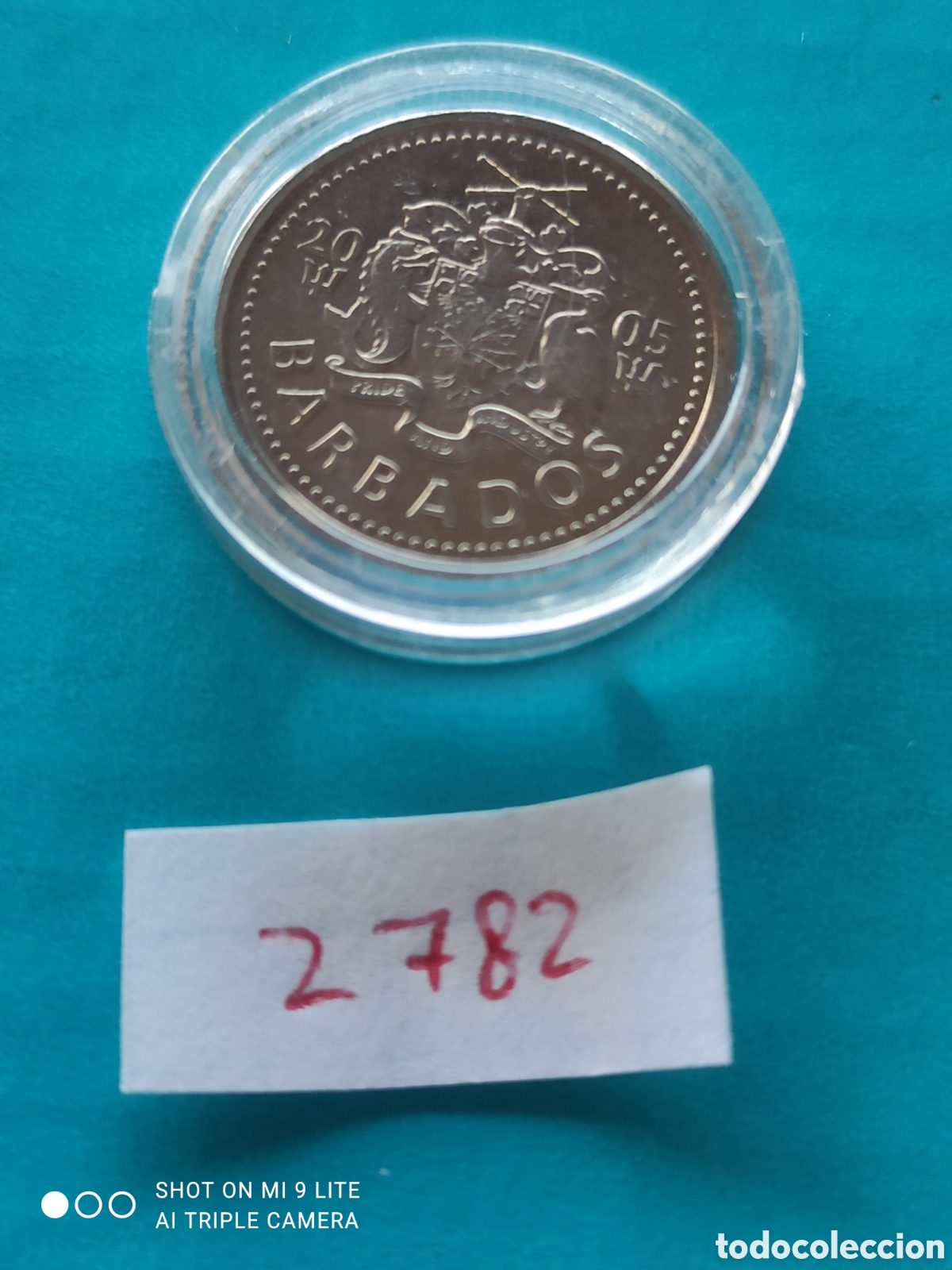 Monedas antiguas de Am&eacute;rica: 10 c&eacute;ntimos de Barbados a&ntilde;o 2005